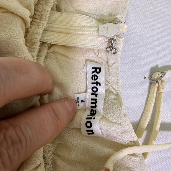 Reformation Bran Dress Marcona Floral Midi Dress Size 4 Smocked Cottagecore - Picture 5 of 12